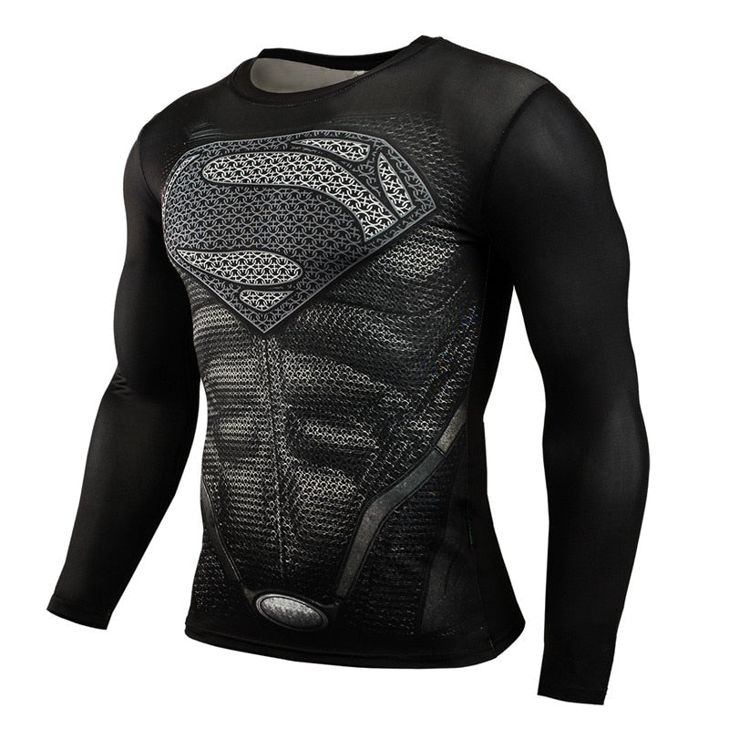 Hot Sale Fitness MMA Compression Shirt Men Anime Bodybuilding Long Sleeve