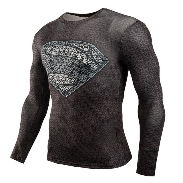 Hot Sale Fitness MMA Compression Shirt Men Anime Bodybuilding Long Sleeve