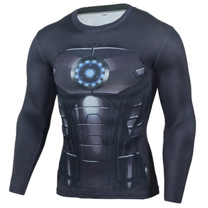 Hot Sale Fitness MMA Compression Shirt Men Anime Bodybuilding Long Sleeve