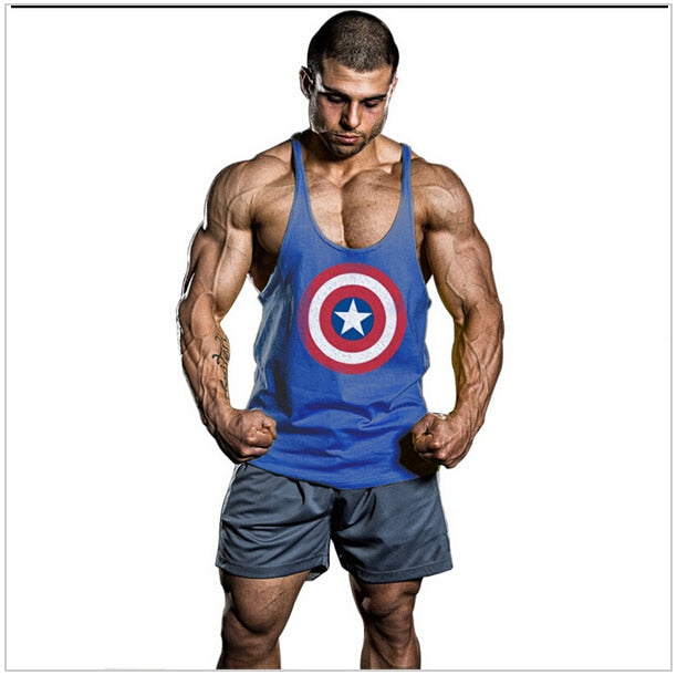 Super Hero Captain America brand clothing Singlets Mens Tank Top Muscle