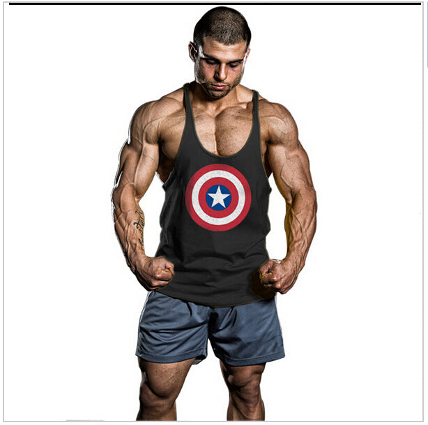 Super Hero Captain America brand clothing Singlets Mens Tank Top Muscle