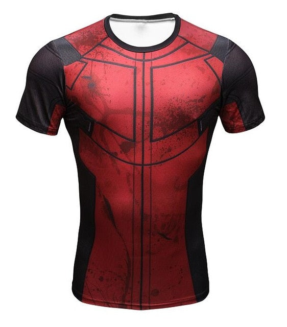 New Comic Superhero Compression Shirt Captain America Iron man Fit Tight G ym Bodybuilding T Shirt