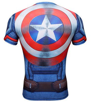 New Comic Superhero Compression Shirt Captain America Iron man Fit Tight G ym Bodybuilding T Shirt