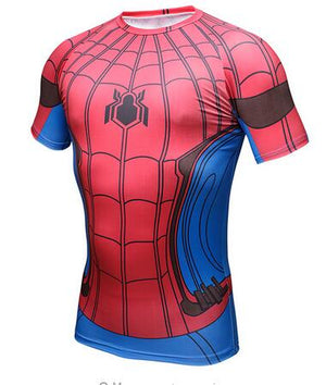 New Comic Superhero Compression Shirt Captain America Iron man Fit Tight G ym Bodybuilding T Shirt