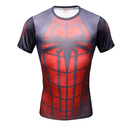 New Comic Superhero Compression Shirt Captain America Iron man Fit Tight G ym Bodybuilding T Shirt