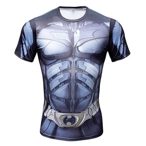 New Comic Superhero Compression Shirt Captain America Iron man Fit Tight G ym Bodybuilding T Shirt