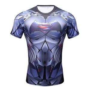 New Comic Superhero Compression Shirt Captain America Iron man Fit Tight G ym Bodybuilding T Shirt