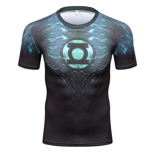 New Comic Superhero Compression Shirt Captain America Iron man Fit Tight G ym Bodybuilding T Shirt