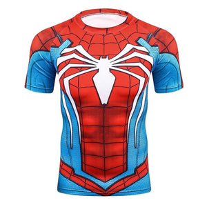 New Comic Superhero Compression Shirt Captain America Iron man Fit Tight G ym Bodybuilding T Shirt