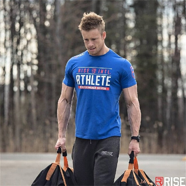 2018 Men Summer Gyms Casual T Shirt Crossfit Gyms Fitness Bodybuilding Muscle