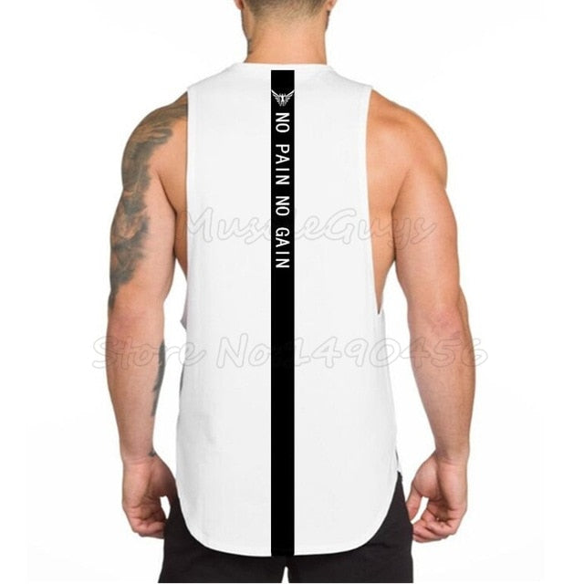 Brand NO PAIN NO GAIN clothing bodybuilding stringer gyms tank top men fitness