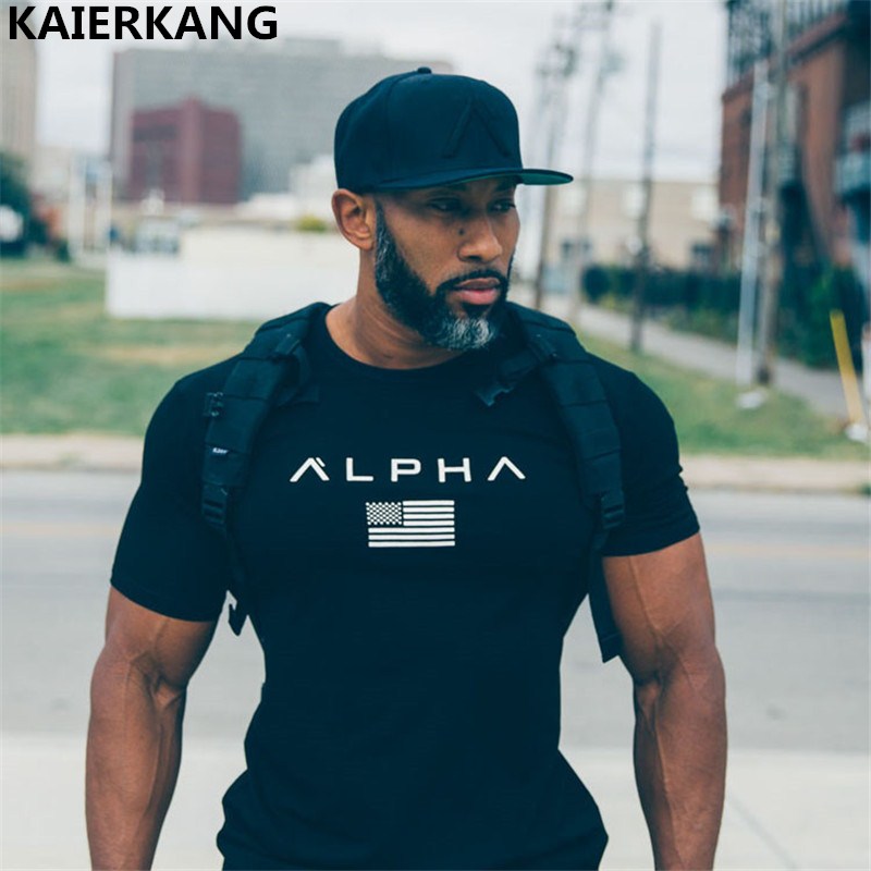 2018 new men cotton Gyms men t shirt Fitness bodybuilding shirts