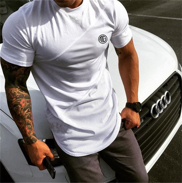 Brand Mens muscle T shirt bodybuilding fitness men tops cotton singlets Plus Big size TShirt