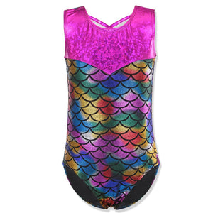 BAOHULU Sleeveless Gilding Gymnastics Leotard Mermaid for Girls Kids Ballet Jumpsuit