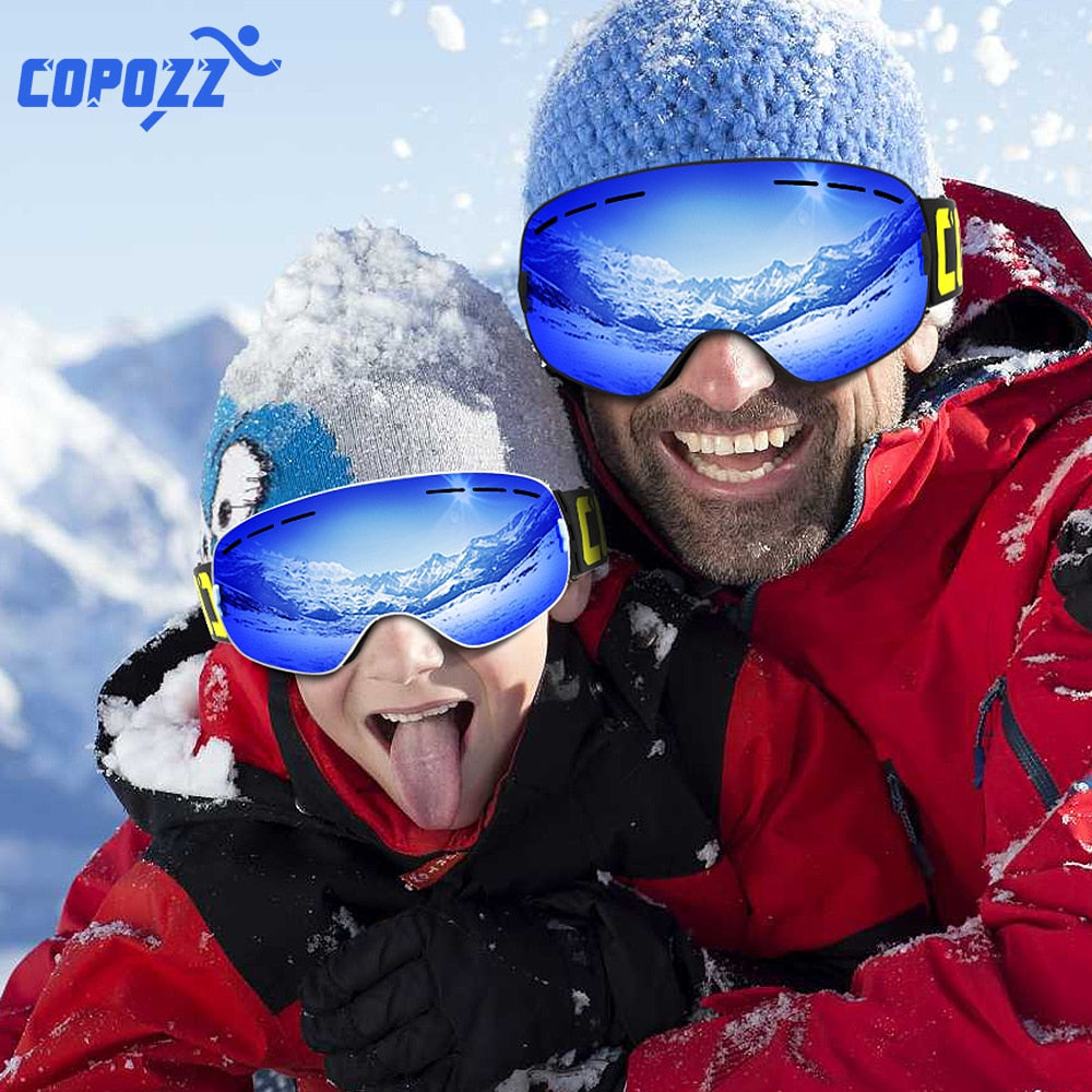 Parent Child Ski Goggles 2 Pack Set Snowboard Anti fog Skiing Glasses