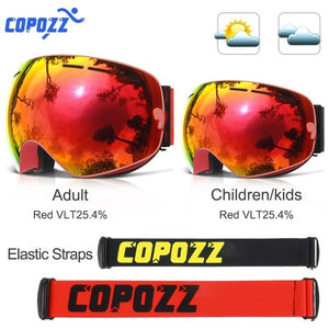 Parent Child Ski Goggles 2 Pack Set Snowboard Anti fog Skiing Glasses