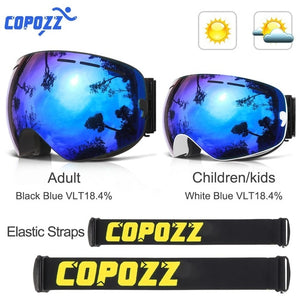 Parent Child Ski Goggles 2 Pack Set Snowboard Anti fog Skiing Glasses