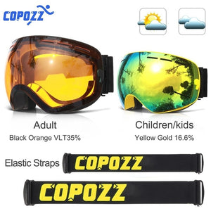 Parent Child Ski Goggles 2 Pack Set Snowboard Anti fog Skiing Glasses