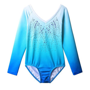 BAOHULU Long Sleeve Patchwork Gymnastic Jumpsuit Leotard for Girl Dance