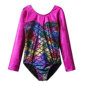 BAOHULU Long Sleeve Patchwork Gymnastic Jumpsuit Leotard for Girl Dance