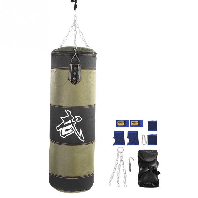 Empty Boxing Sand Bag Hanging Kick Sandbag Boxing Training Fight Karate Punch Bag