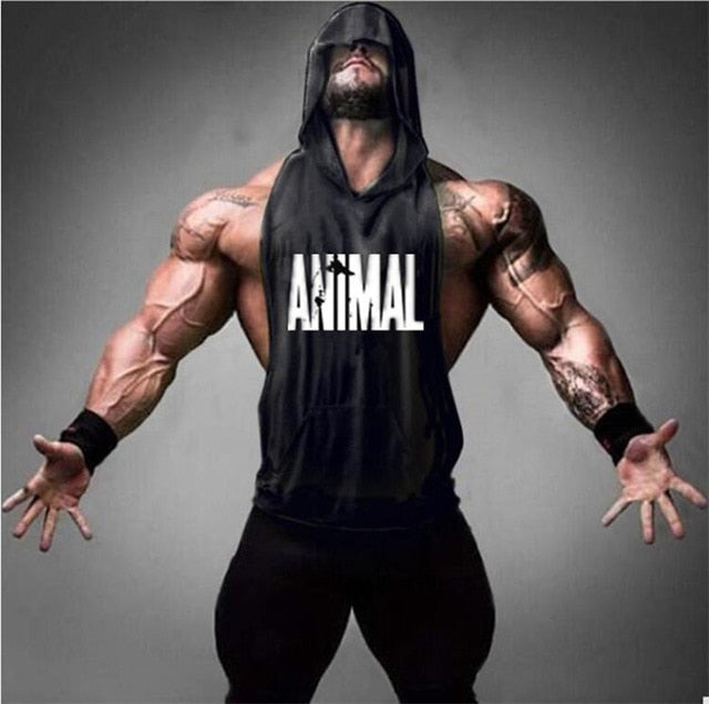 New Brand Animal Fitness Stringer  Men Gym Clothing Bodybuilding Stringer Hoodie Tank Top