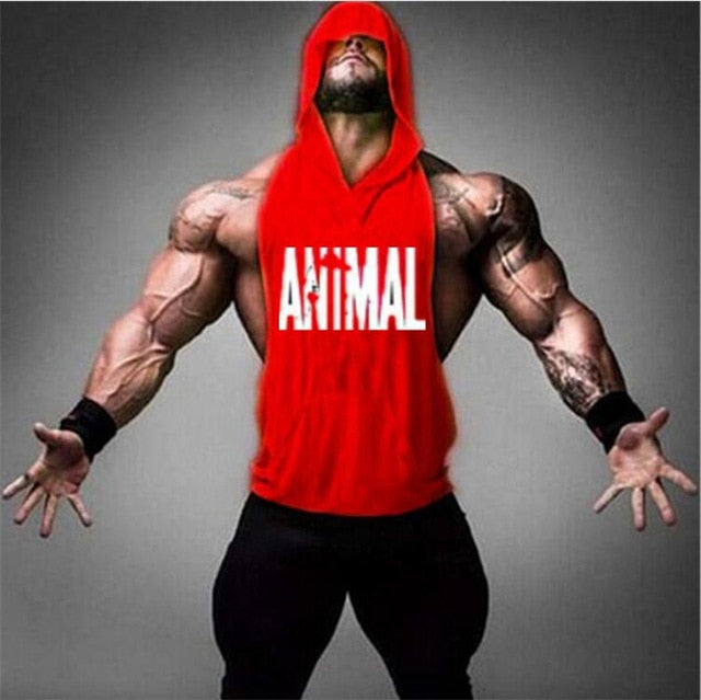 New Brand Animal Fitness Stringer  Men Gym Clothing Bodybuilding Stringer Hoodie Tank Top